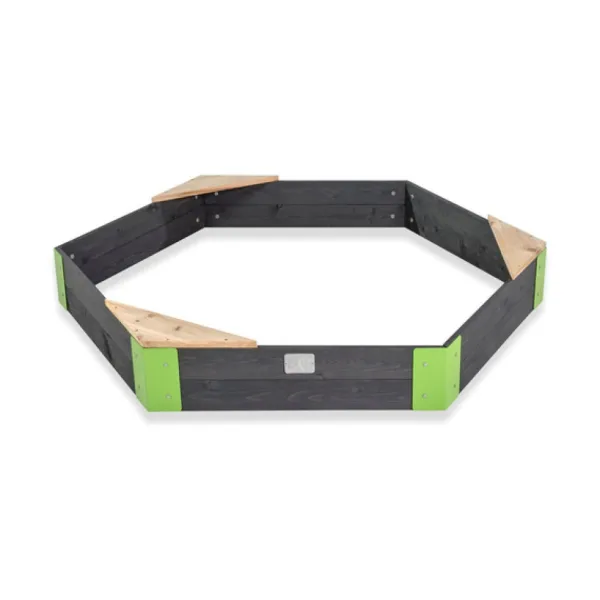 Exit Toys Bac A Sable En Bois Hexagonal Aksent 160 X 140 Cm- Bacs À Sable