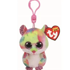 TY Beanie Boo'S-Porte-clés Rodney Le Hamster Multicolore- Porte-clés