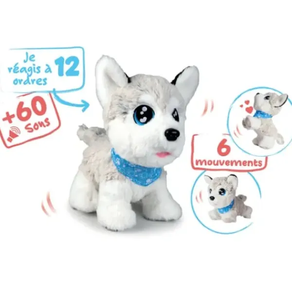 Simba Dickie Peluches Interactives|Chien Husky Interactif Chi Chi Love 30 Cm