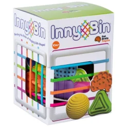 Fat Brain Toys Cube A Formes Sensorielles Inny Bin- Jouets À Emboîter, À Empiler