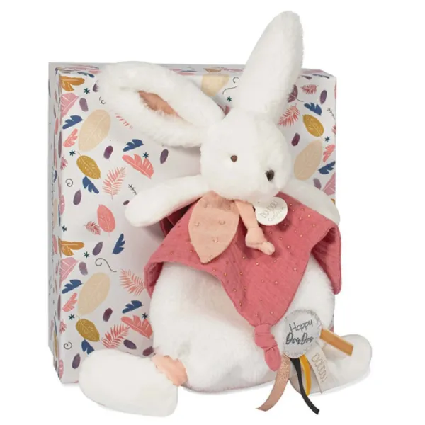 Doudou Et Compagnie Doudou Happy Boho Lapin Corail- Doudous
