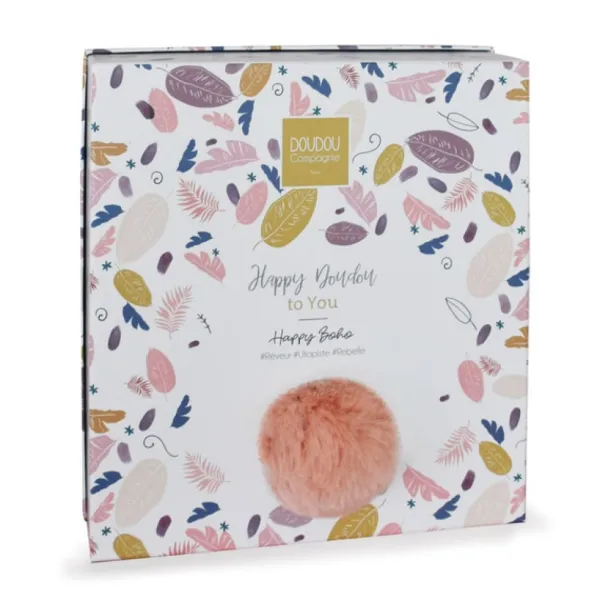 Doudou Et Compagnie Doudou Happy Boho Lapin Corail- Doudous
