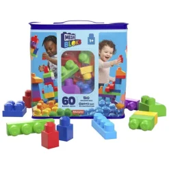 Mega Bloks Grand Sac De Construction 60 Briques - Bleu- 1Er Age