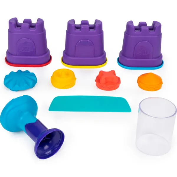 Spin Master Kinetic Sand - Coffret Arc-En-Ciel - Sable Magique A Modeler- Mosaïque, Sable Et Paillettes