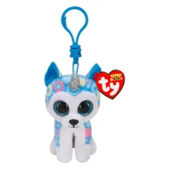TY Porte-clés Chien Husky En Peluche- Porte-clés