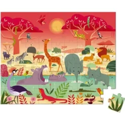 Janod Puzzle Bébé / Enfant|Puzzle 54 Pieces La Reserve Animaliere