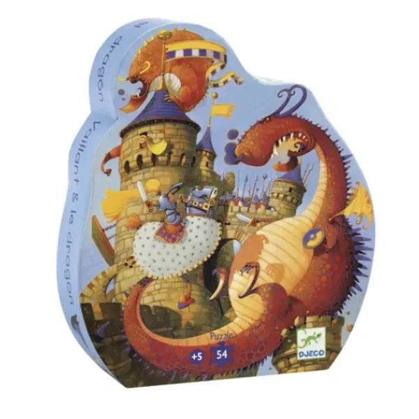 Djeco Puzzles Enfants De 50 À 249 Pièces|Puzzle Vaillant Et Les Dragons 54 Pieces
