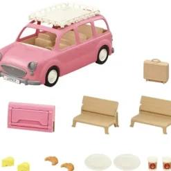 Sylvanian Families Heros & Univers|- 5535 - Le Monospace Rose Et Set De Pique-Nique