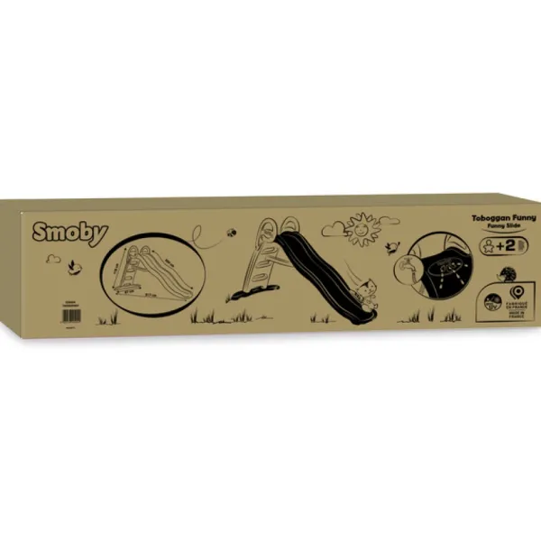 Smoby Toboggan Funny - Jeu Plein Air - Glisse De 2 Metres- Toboggans