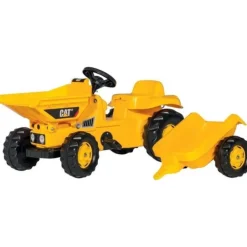 Rolly Toys Tracteur A Pedales Cat Avec Remorque- Tracteurs À Pédales