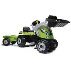 Smoby Tracteur A Pedales Farmer Max Avec Remorque- Tracteurs À Pédales